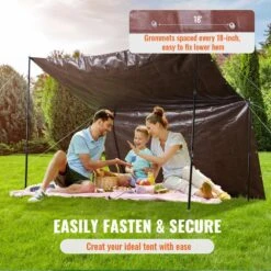 10 Ft. X 12 Ft. Heavy Duty Tarp 16 Mil Polyethylene Tarp Cover Tear UV And Temperature Resistant Brown -Vevor brown vevor canopy parts fsbzspepe1012ziylv0 44 1000