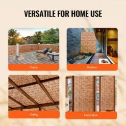 Reed Fence Backyard Landscaping Privacy Blind Fencing Screen 16.4 Ft. X 4 Ft., Decorative Fence For Backyard Garden -Vevor brown vevor garden fencing lwwl1jt164ft7s9r7v0 fa 1000