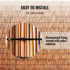 Natural Reed Fencing, 4 Ft. X 16.4 Ft., 2-Pack Reed Screen Curtain Balcony Reed Fence Roll Power Source -Vevor brown vevor garden fencing lwwl2jt164fthuji5v0 44 1000