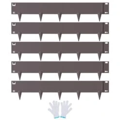 39 In. L X 0.1 In. W X 5 In. H Brown Steel Edging Landscape Steel Garden Edging Borders Strips -Edging Border (5-Pack)