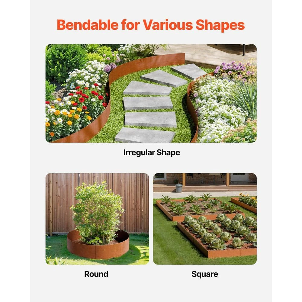 Steel Landscape Edging 6-Packs 40 X 6 X 0.06 In. Weather-Resistant & Pre-Rust Metal Landscape Brown Edging Garden Edging 6 Steel Landscape Edging 6-Packs 40 X 6 X 0.06 In. Weather-Resistant & Pre-Rust Metal Landscape Brown Edging Garden Edging - Image 4