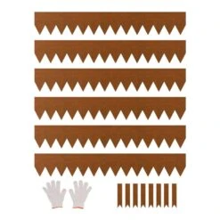 Steel Landscape Edging 6-Packs 40 X 6 X 0.06 In. Weather-Resistant & Pre-Rust Metal Landscape Brown Edging Garden Edging