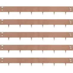 3 In. X 39 In. Steel Lawn Edging Garden Edging Border Landscaping Metal Edging Brown Lawn Edge For Yard (5-Pieces)