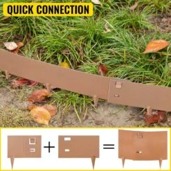 3 In. X 39 In. Steel Lawn Edging Garden Edging Border Landscaping Metal Edging Brown Lawn Edge For Yard (5-Pieces) -Vevor brown vevor metal edging pyczs5pcs3 39sw3ov0 fa 1000