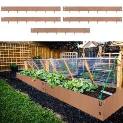 Steel Lawn Edging 5-Pieces Metal Landscape Edging 4 In. X 39 In. Garden Edging Border Grown Lawn Edge For Garden Yard -Vevor brown vevor metal edging pyczs5pcs4 395b9yv0 31 1000