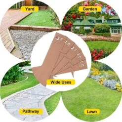Steel Lawn Edging 5-Pieces Metal Landscape Edging 4 In. X 39 In. Garden Edging Border Grown Lawn Edge For Garden Yard -Vevor brown vevor metal edging pyczs5pcs4 395b9yv0 76 1000