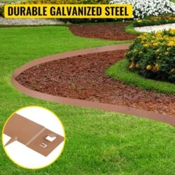 Steel Lawn Edging 5-Pieces Metal Landscape Edging 4 In. X 39 In. Garden Edging Border Grown Lawn Edge For Garden Yard -Vevor brown vevor metal edging pyczs5pcs4 395b9yv0 c3 1000