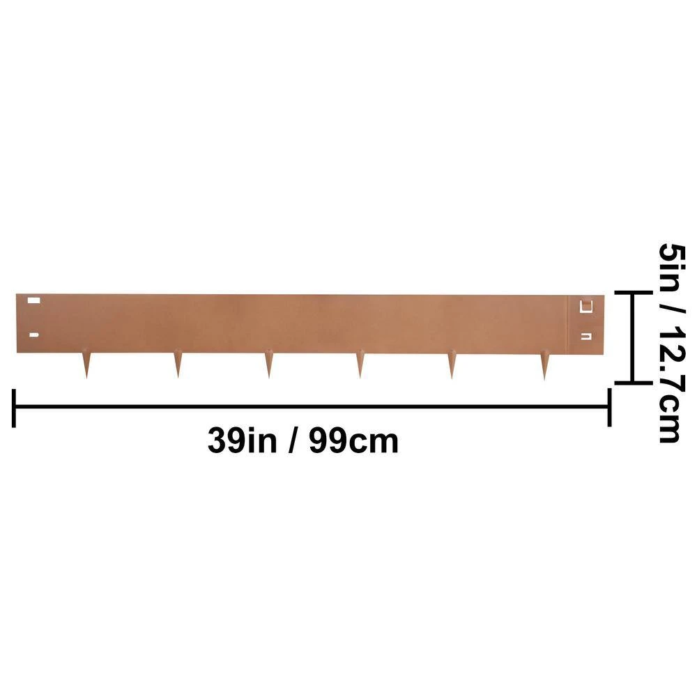 Steel Lawn Edging 5-Pieces Metal Landscape Edging 5 In. X 39 In. Garden Edging Border Grown Steel Border For Garden Yard 9 Steel Lawn Edging 5-Pieces Metal Landscape Edging 5 In. X 39 In. Garden Edging Border Grown Steel Border For Garden Yard - Image 7