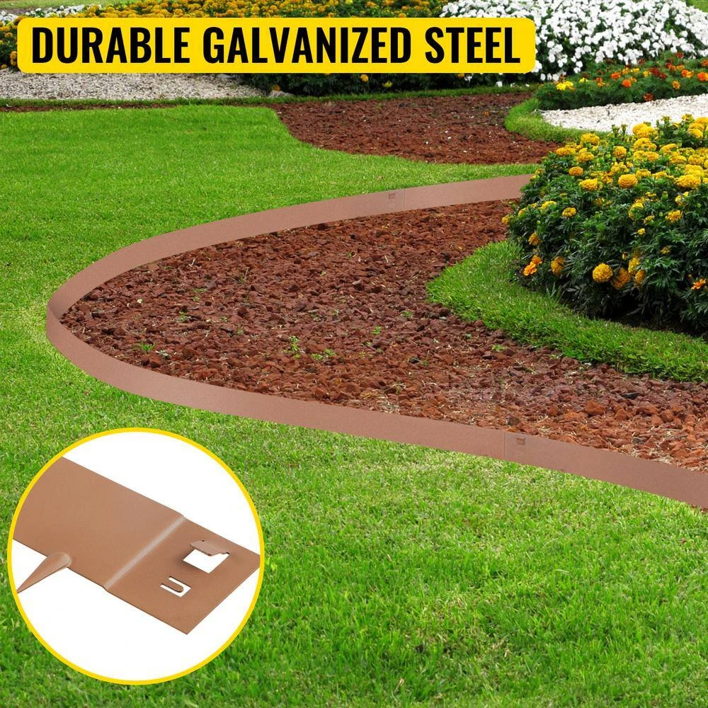 Steel Lawn Edging 5-Pieces Metal Landscape Edging 5 In. X 39 In. Garden Edging Border Grown Steel Border For Garden Yard 4 Steel Lawn Edging 5-Pieces Metal Landscape Edging 5 In. X 39 In. Garden Edging Border Grown Steel Border For Garden Yard - Image 2
