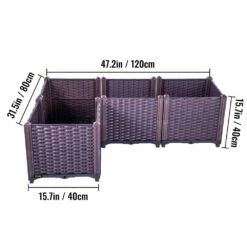 Plastic Raised Garden Bed Set Of 4 Planter Grow Box 14.5 In. H Self-Watering Elevated Raised Planter Boxes, Purple -Vevor brown vevor raised planter boxes slzzctjg137cmzsgnv0 76 1000