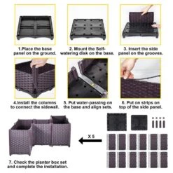 Plastic Raised Garden Bed 20.5 In. H Flower Box Kit Purple Raised Planter Boxes Set Of 5 Raised Garden Planter 13 Plastic Raised Garden Bed 20.5 In. H Flower Box Kit Purple Raised Planter Boxes Set Of 5 Raised Garden Planter -Vevor brown vevor raised planter boxes szfxwlg52cmrb28slv0 1f 1000