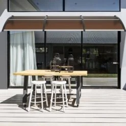 Window Door Awning Canopy 40 In. X 120 In. UPF 50+ Polycarbonate Entry Door Outdoor Window Awning Exterior -Vevor brown vevor shade cloths mczypycz40120rar3v0 31 1000