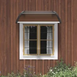 Window Door Awning Canopy 40 In. X 40 In. UPF 50+ Polycarbonate Entry Door Outdoor Window Awning Door Overhang Awning -Vevor brown vevor shade cloths mczypyczs4040a515v0 31 1000