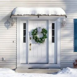 Window Door Awning Canopy 80 In. X 40 In. UPF 50+ Polycarbonate Entry Door Outdoor Window Awning Exterior -Vevor brown vevor shade cloths mczypyczs4080tpecv0 31 1000