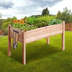 4 Ft. X 2 Ft. X 2.5 Ft. Raised Garden Bed Wooden Planter Box With Legs Elevated Outdoor Planting Boxes -Vevor burlywood raised planter boxes gjs1205876cm1tdfmv0 31 1000