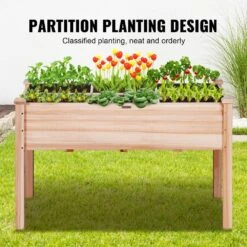 4 Ft. X 2 Ft. X 2.5 Ft. Raised Garden Bed Wooden Planter Box With Legs Elevated Outdoor Planting Boxes -Vevor burlywood raised planter boxes gjs1205876cm1tdfmv0 44 1000