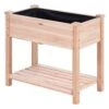 Raised Garden Bed 33.9 In. X 18.1 In. X 30 In. Wooden Planter Box With Hooks On The Side Outdoor Planting Boxes -Vevor burlywood vevor raised planter boxes gjsm864676cm1a23mv0 64 1000