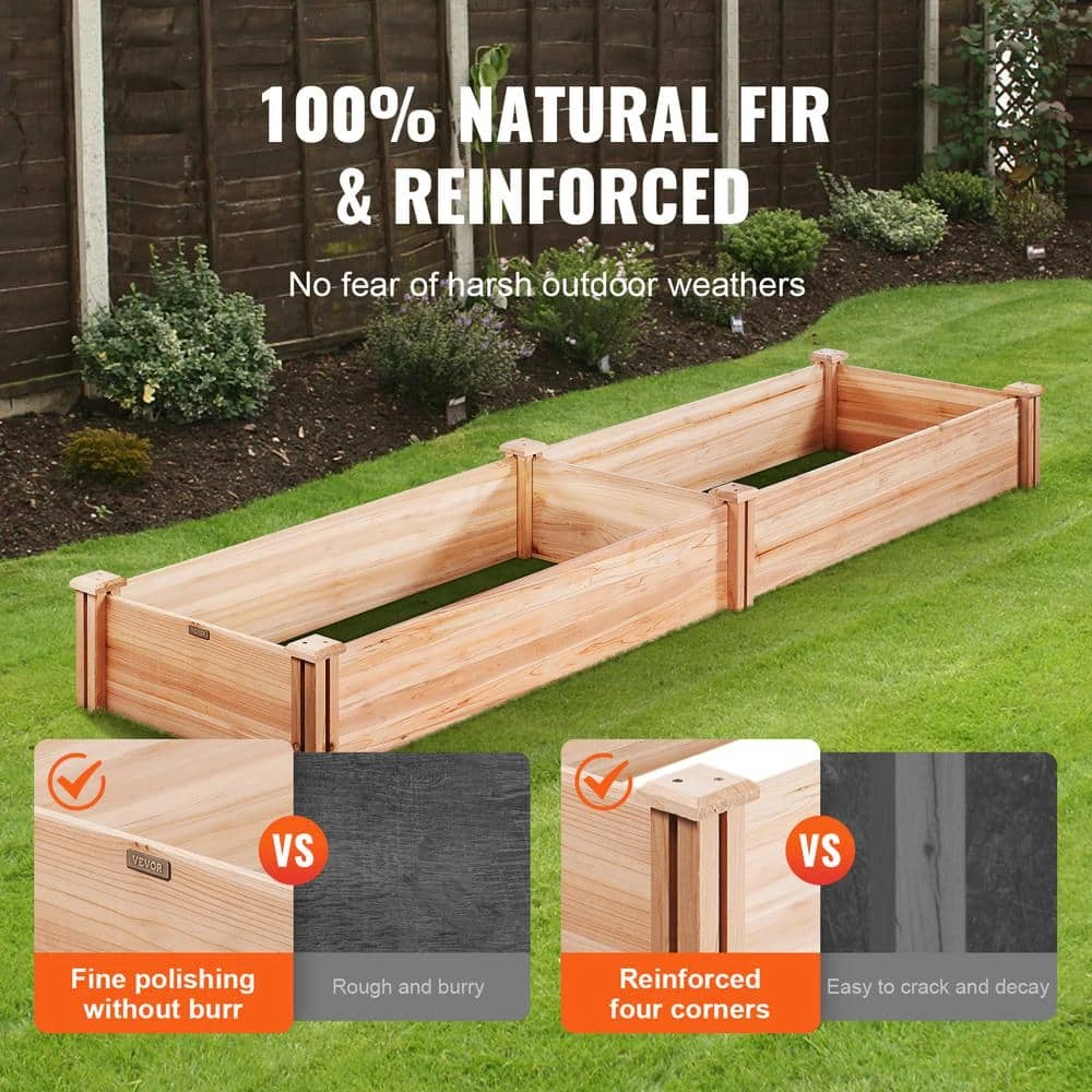 Raised Garden Bed 8 Ft. X 2 Ft. X 1 Ft. Wooden Planter Box With Open Base Outdoor Planting Boxes 6 Raised Garden Bed 8 Ft. X 2 Ft. X 1 Ft. Wooden Planter Box With Open Base Outdoor Planting Boxes - Image 4