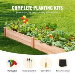 Raised Garden Bed 8 Ft. X 2 Ft. X 1 Ft. Wooden Planter Box With Open Base Outdoor Planting Boxes 12 Raised Garden Bed 8 Ft. X 2 Ft. X 1 Ft. Wooden Planter Box With Open Base Outdoor Planting Boxes -Vevor burlywood vevor raised planter boxes lds2406025cm126upv0 4f 1000