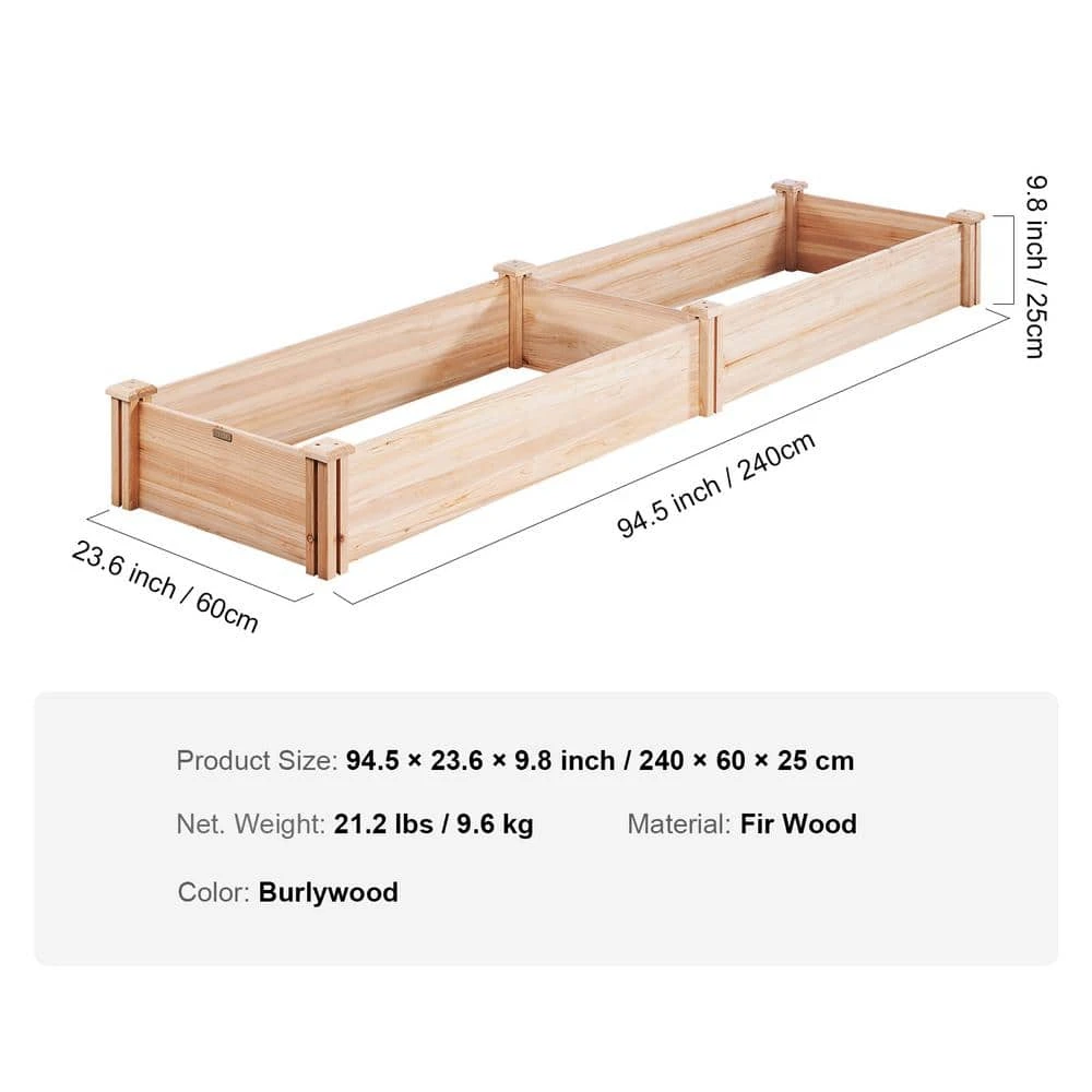Raised Garden Bed 8 Ft. X 2 Ft. X 1 Ft. Wooden Planter Box With Open Base Outdoor Planting Boxes 9 Raised Garden Bed 8 Ft. X 2 Ft. X 1 Ft. Wooden Planter Box With Open Base Outdoor Planting Boxes - Image 7