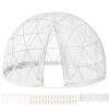 Garden Dome 12 Ft. X 12 Ft. X 7.2 Ft. PVC Antifreeze Film Geodesic Dome With Door And Windows For Sunbubble, Clear