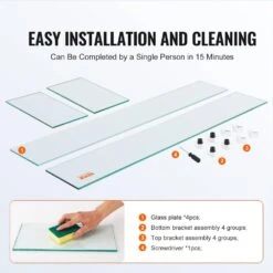 Glass Wind Guard For Rectangular Fire Pit Table 31 X 12.5 X 6.5 In. X 0.31 In. Thick Sturdy Tempered Glass Panel W/Feet -Vevor clear vevor fire pit covers and accessories fx30 511 56inmohvv0 1f 1000