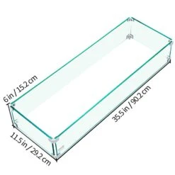 35.5 In. X 11.5 In. X 6 In. Fire Pit Wind Guard Rectangular Glass Shield 0.3 In. Thick Clear Tempered Glass Flame Guard -Vevor clear vevor fire pit covers and accessories fx35 511 56infnj5v0 76 1000