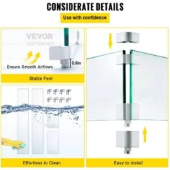 35.5 In. X 11.5 In. X 6 In. Fire Pit Wind Guard Rectangular Glass Shield 0.3 In. Thick Clear Tempered Glass Flame Guard -Vevor clear vevor fire pit covers and accessories fx35 511 56infnj5v0 fa 1000