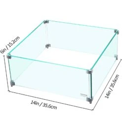 Fire Pit Wind Guard 14 X 14 X 6 In. Glass Wind Guard Rectangular Glass Shield 0.3 In. Thick Fire Table For Propane,Gas 16 Fire Pit Wind Guard 14 X 14 X 6 In. Glass Wind Guard Rectangular Glass Shield 0.3 In. Thick Fire Table For Propane,Gas -Vevor clear vevor fire pit covers and accessories fxffbb14146ina0cav0 76 1000