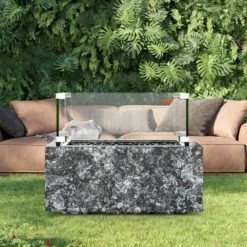 Glass Wind Guard For Rectangular Fire Pit Table 29 X 13 X 6.5 In.x 0.31 In. Thick And Sturdy Tempered Glass Panel Guard -Vevor clear vevor fire pit covers and accessories fxffbb29136inr6lqv0 31 1000