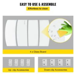 Fire Pit Wind Guard 24 X 24 X 6 In. Clear Tempered Glass Flame Guard 0.25 In.Thickness Round Glass Shield With Feet -Vevor clear vevor fire pit covers and accessories yxblffbyc246629sfv0 fa 1000