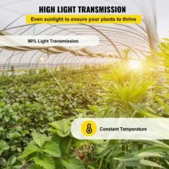 Greenhouse Film 24 Ft. X 100 Ft. Greenhouse Plastic Sheeting 6 Mil Thickness UV Proof Clear Polyethylene Cover -Vevor clear vevor plant tree covers tmwsm24ft100fs1kwv0 44 1000