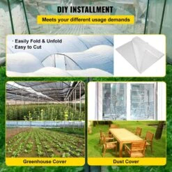 Greenhouse Film 24 Ft. X 100 Ft. Greenhouse Plastic Sheeting 6 Mil Thickness UV Proof Clear Polyethylene Cover -Vevor clear vevor plant tree covers tmwsm24ft100fs1kwv0 fa 1000