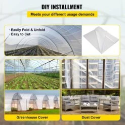 Greenhouse Film 12 Ft. X 100 Ft. Greenhouse Plastic Sheeting 6 Mil Thickness Clear Polyethylene Cover For Gardening -Vevor clear vevor plant tree covers tmwsmyc12ft10y2hdv0 fa 1000