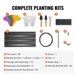 8 Ft. X 4 Ft. X 1 Ft. Galvanized Metal Outdoor Garden Bed With Safe Edging Planter Raised Box, Raised Garden Beds Kit -Vevor dark gray raised planter boxes ldsjszzctsh94c4eqv0 fa 1000