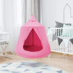 Hanging Tree Tent 330 LBS Large Capacity Hanging Tent Swing Indoor Outdoor Hammock Sensory Swing Bed W/LED Lights -Vevor fabric hammocks dczpfsqfb0005e019v9 31 1000