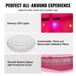 Hanging Tree Tent 330 LBS Large Capacity Hanging Tent Swing Indoor Outdoor Hammock Sensory Swing Bed W/LED Lights -Vevor fabric hammocks dczpfsqfb0005e019v9 fa 1000