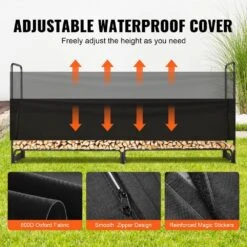 102 In. X 14.2 In. X 46.1 In., 8.5 Ft. Outdoor Firewood Rack With Cover Heavy-Duty Firewood Holder Waterproof Cover -Vevor firewood racks dcjpsygnjb102muxjv0 1f 1000