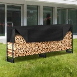 102 In. X 14.2 In. X 46.1 In., 8.5 Ft. Outdoor Firewood Rack With Cover Heavy-Duty Firewood Holder Waterproof Cover -Vevor firewood racks dcjpsygnjb102muxjv0 31 1000