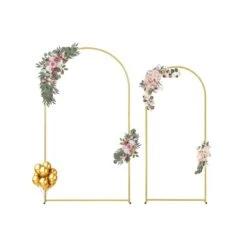 Wedding Arch Backdrop Stand, 7.2 Ft. And 6 Ft., 11.2 In. X 5.1 In., Set Of 2 Stand With Case Connection. Arbor