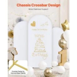 Wedding Arch Backdrop Stand, Set Of 3, 11.6 In. X 7.5 In., Metal Stable Stand With Case Connection. Arbor -Vevor gold vevor arbors hlgmbjjbydjszfmekv0 1f 1000