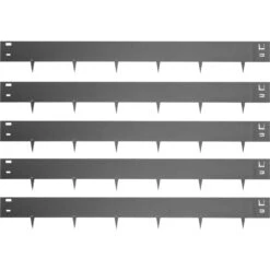 3 In. X 39 In. Gray Steel Lawn Edging Metal Landscape Edging Garden Edging Border Lawn Edge For Garden Yard (5-Pieces)