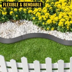 Steel Lawn Edging 5-Pieces Metal Landscape Edging 4 In. X 39 In Garden Edging Border Gray Lawn Edge For Garden Yard 12 Steel Lawn Edging 5-Pieces Metal Landscape Edging 4 In. X 39 In Garden Edging Border Gray Lawn Edge For Garden Yard -Vevor gray vevor metal edging pzych5pcs4 39xbnjv0 4f 1000