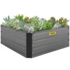 Raised Garden Bed 40 In. X 40 In. X 16 In. Metal Planter Box Gray Galvanized Steel Planter Boxes Outdoor For Growing -Vevor gray vevor raised planter boxes hyzzc39ycfxhs0001v0 64 1000