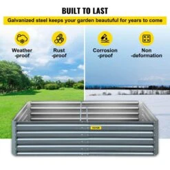 80 In. X 40 In. X 19 In. Raised Garden Bed Galvanized Steel Planter Box Gray Raised Planter Boxes For Growing Vegetables -Vevor gray vevor raised planter boxes hyzzc80cfxk40chs1v0 4f 1000
