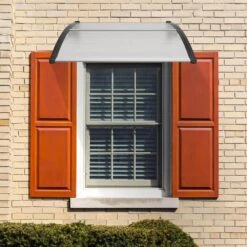 Window Door Awning Canopy 40 In. X 40 In. UPF 50+ Polycarbonate Entry Door Outdoor Window Awning Exterior -Vevor gray vevor shade cloths mczypycbs4040ml75v0 31 1000