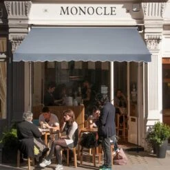 138 X 47 In. Patio Awning Retractable, Awning Sunshade Shelter With Manual Crank Handle, Outdoor Patio Canopy Deck -Vevor grays vevor shade cloths ssszyphslzs1makgbv0 31 1000