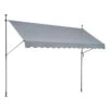 138 X 47 In. Patio Awning Retractable, Awning Sunshade Shelter With Manual Crank Handle, Outdoor Patio Canopy Deck -Vevor grays vevor shade cloths ssszyphslzs1makgbv0 64 1000