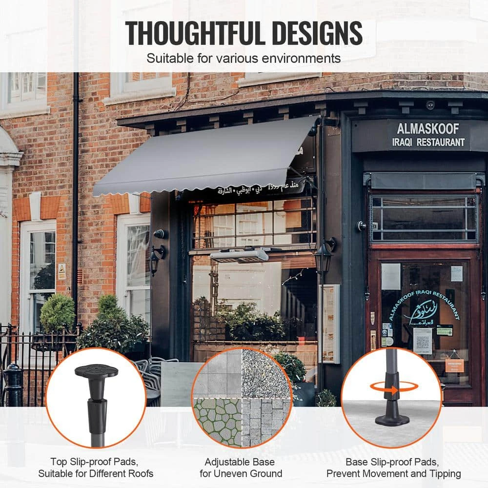 157 X 47 In. Patio Awning Retractable, Awning Sunshade Shelter With Manual Crank Handle, Outdoor Patio Canopy Sunsetter 7 157 X 47 In. Patio Awning Retractable, Awning Sunshade Shelter With Manual Crank Handle, Outdoor Patio Canopy Sunsetter - Image 5