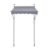 59 X 47 In. Patio Awning Retractable, Awning Sunshade Shelter With Manual Crank Handle, Outdoor Patio Canopy Deck